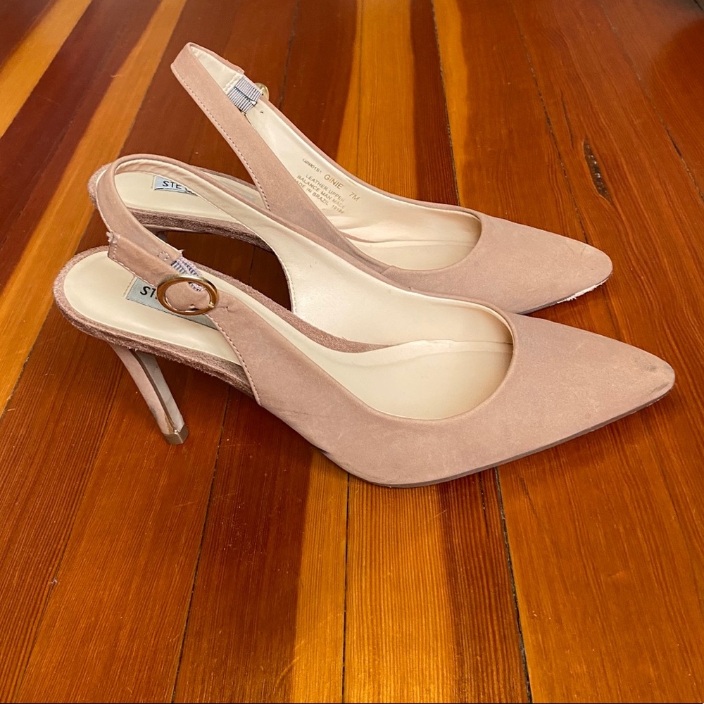 Nude Steve Madden sling back pointed toe heel 7